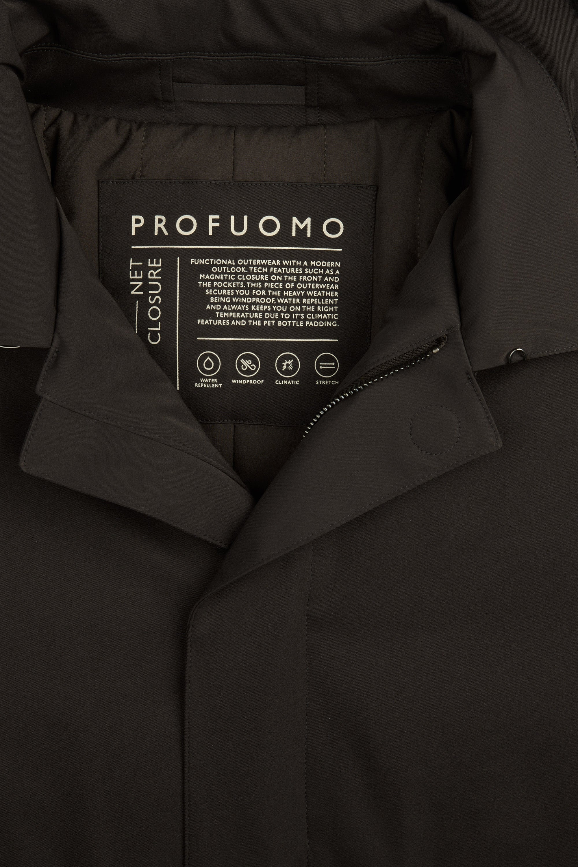 PROFUOMO Donkerbruine regenjas PPXU30002C