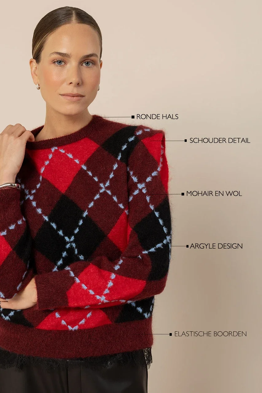 STUDIO ANNELOES 14315 Arly argyle pullover