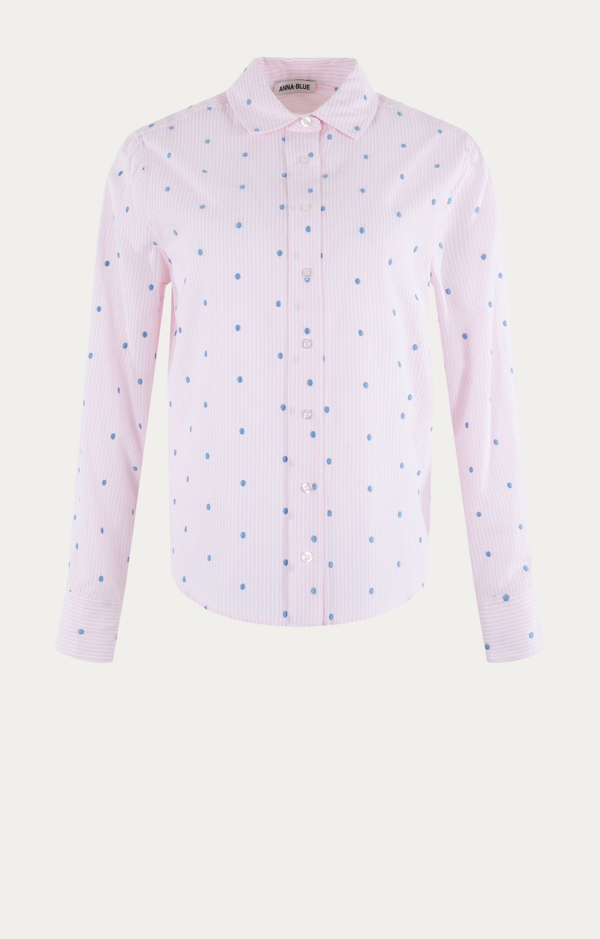 ANNA BLUE B34-05-Lilo-3 Blouse LS Stripe