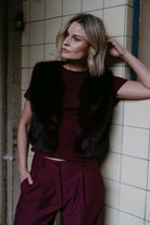 AIMEE THE LABEL IslaW6 Fake Fur waist-Burgundy