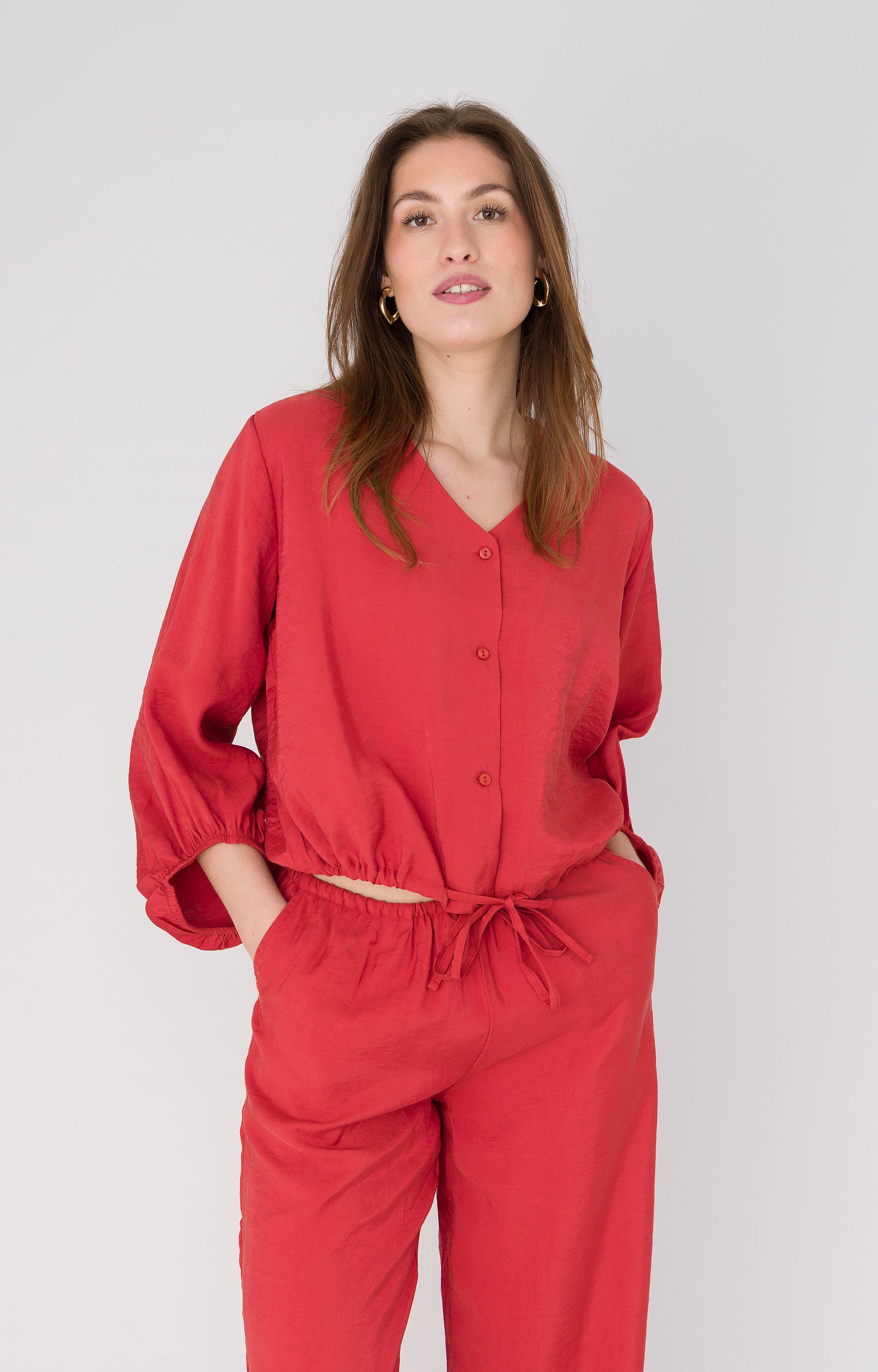 ANNA BLUE 43a05-03629B Blouse-Brick