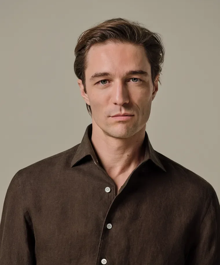 PROFUOMO PPXH10041C SHIRT ONE PIECE SF- dark brown