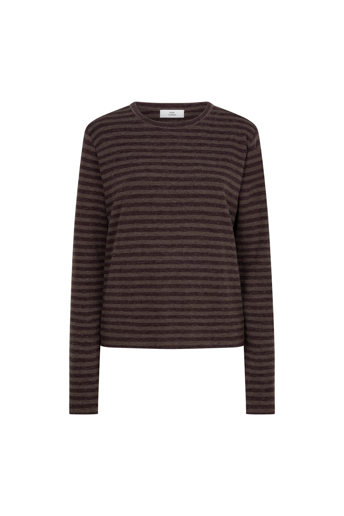 RUBY TUESDAY T607-1433 Cibris Longsleeves striped tee - Chocolat