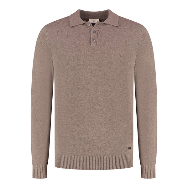 SEVEN DIALS SDL26305BR60 ISMIR pullover met polokraag - tabak