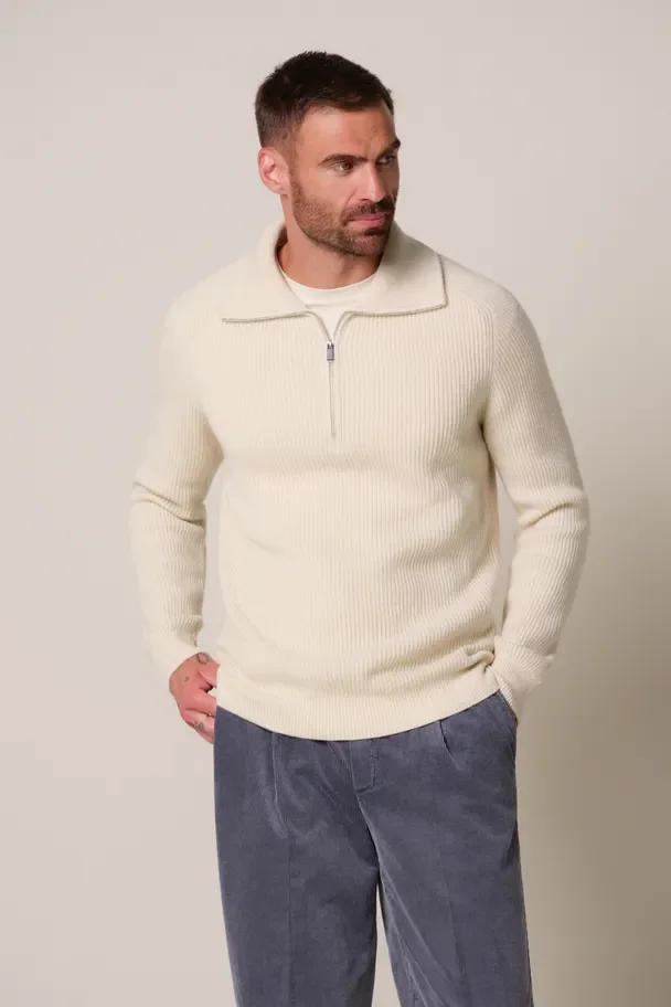 PROFUOMO PPXJ30058H Zand pullover half zip