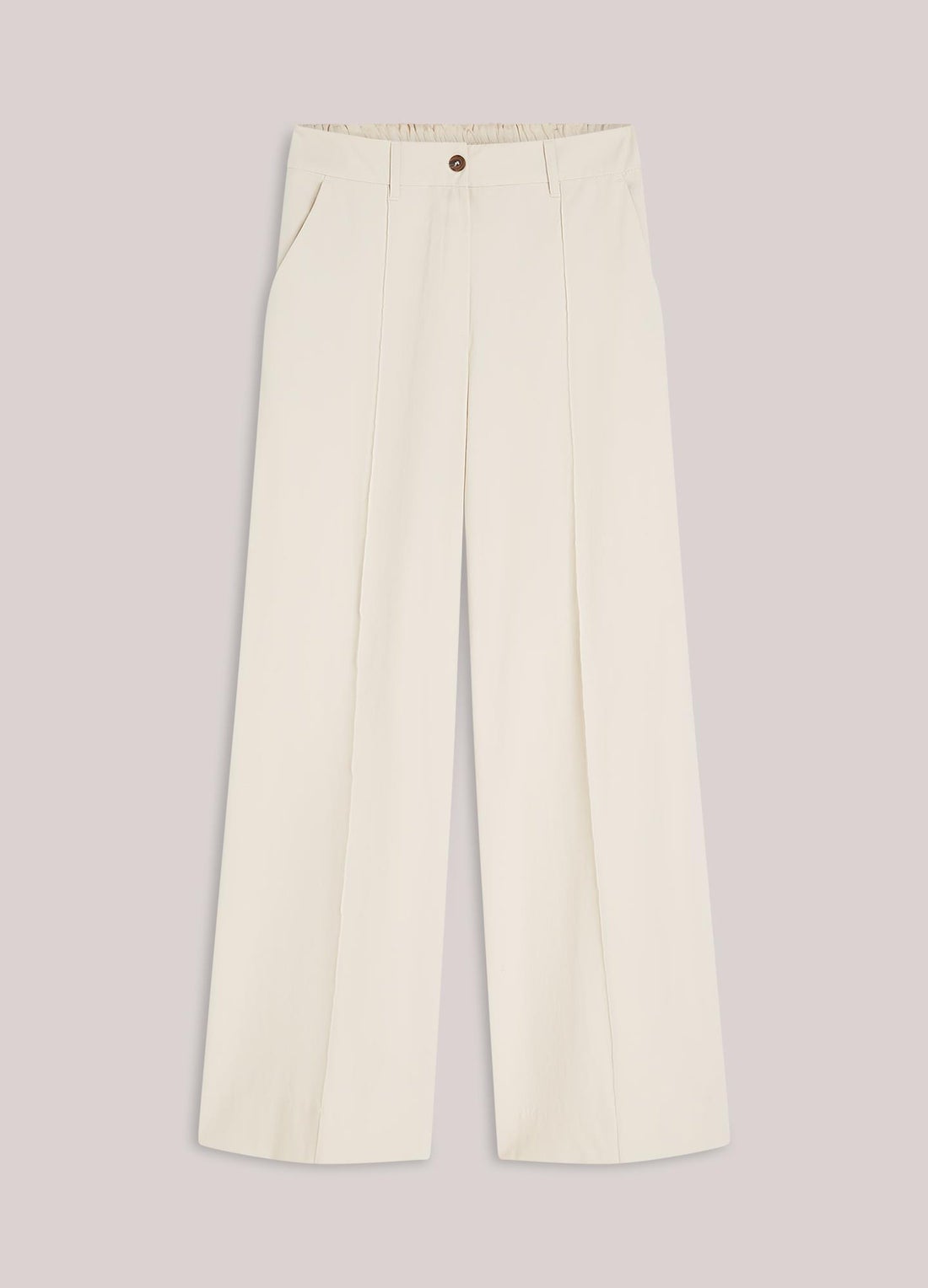 SUMMUM 4s2938-12365 Wijde broek katoenblend-Ivory