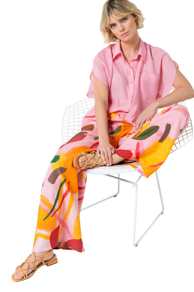 CarolineBiss 3554/89 Broek Linnen Bedrukt