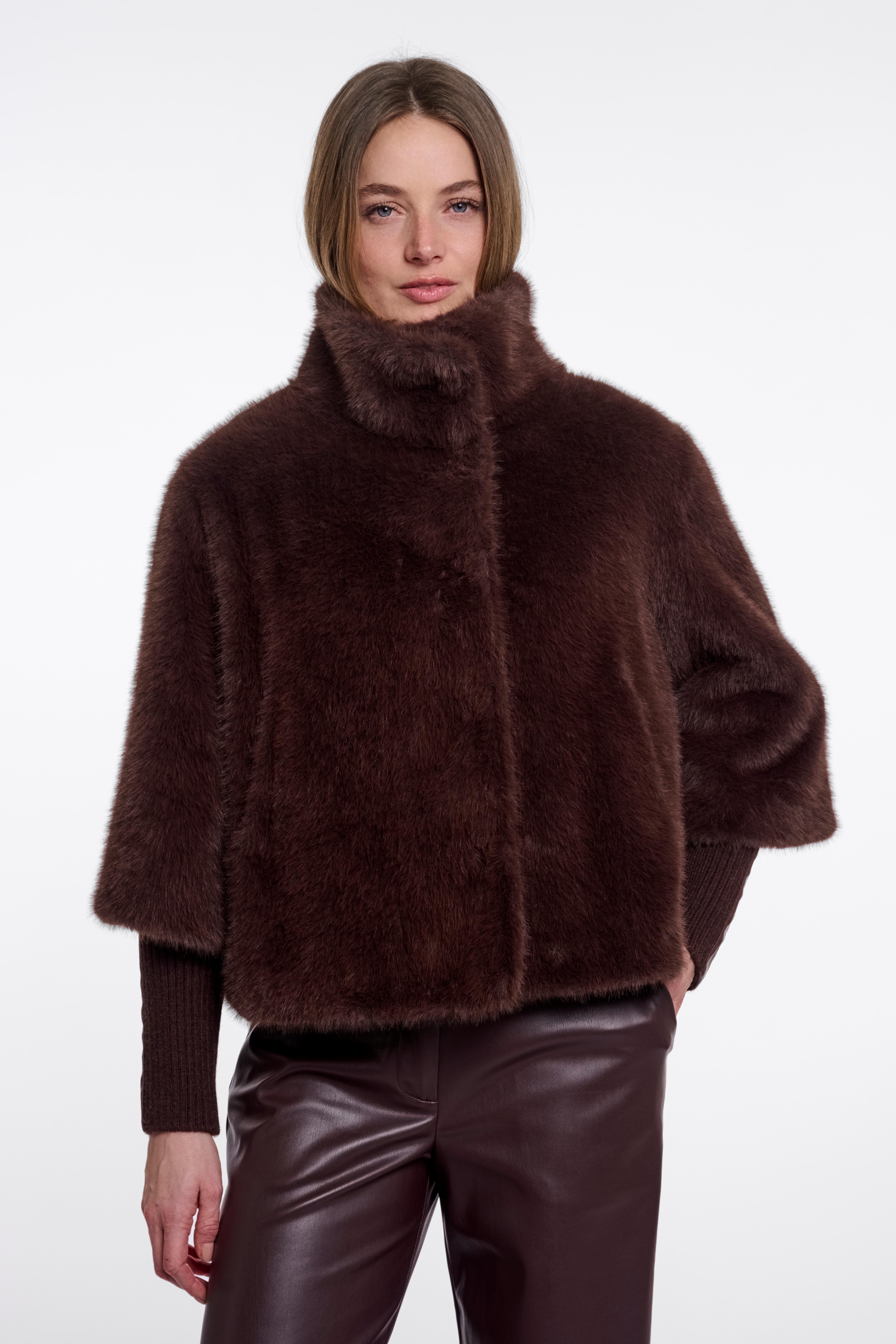 RINO & PELLE Nesrin.7002611  Jacket met rib Cuffs-coffee roast
