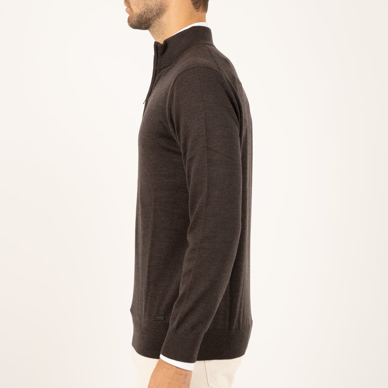 SEVEN DIALS SDL00005LU15 SAUL Pullover Rits-DarkBrown