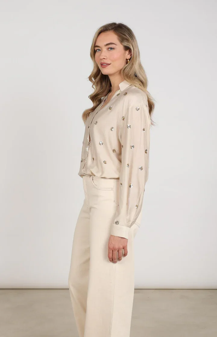 NUKUS NKF02160 Anika Blouse Paillet-Sand