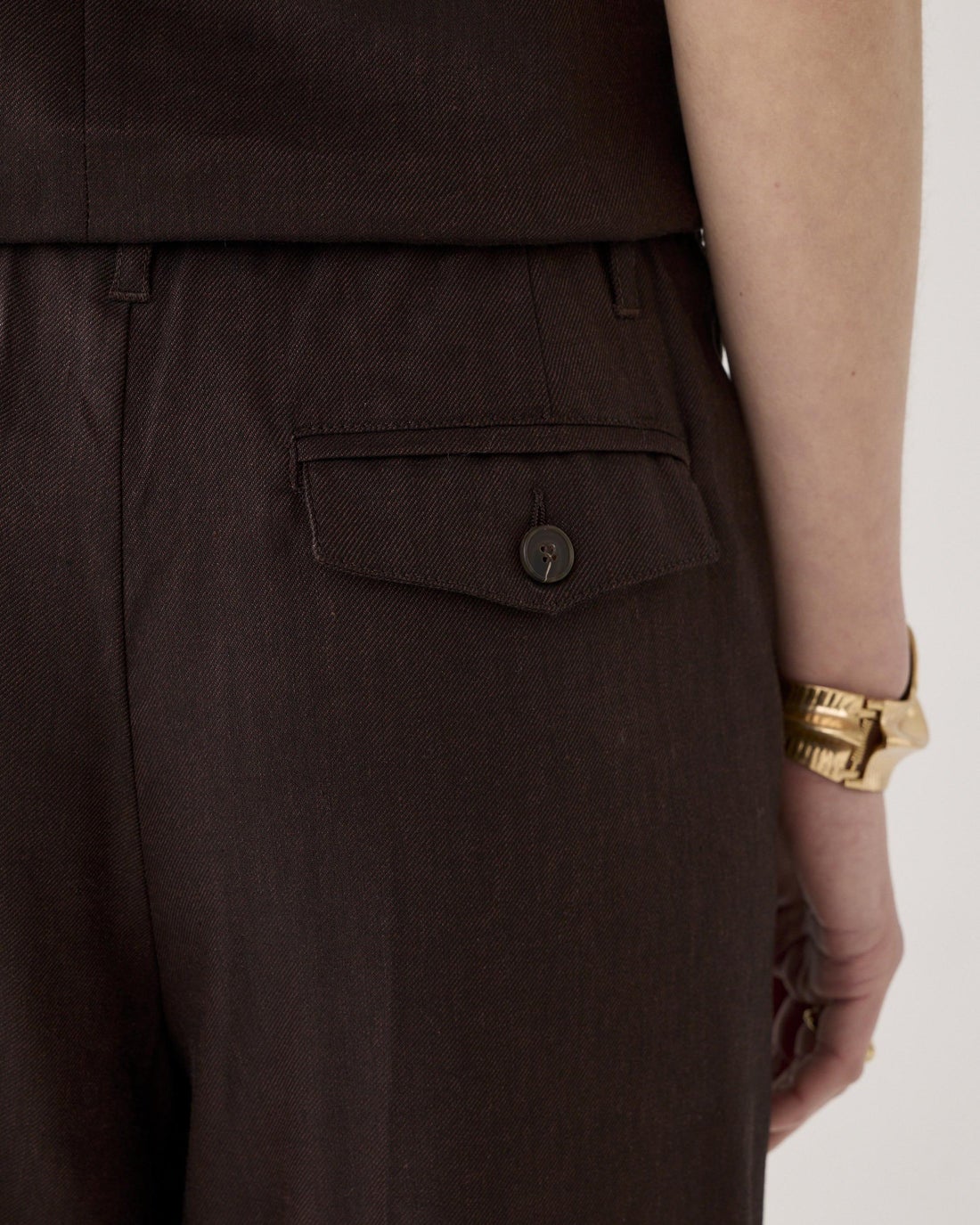 SUMMUM 4s2953-11780 Rechte broek linnenblend