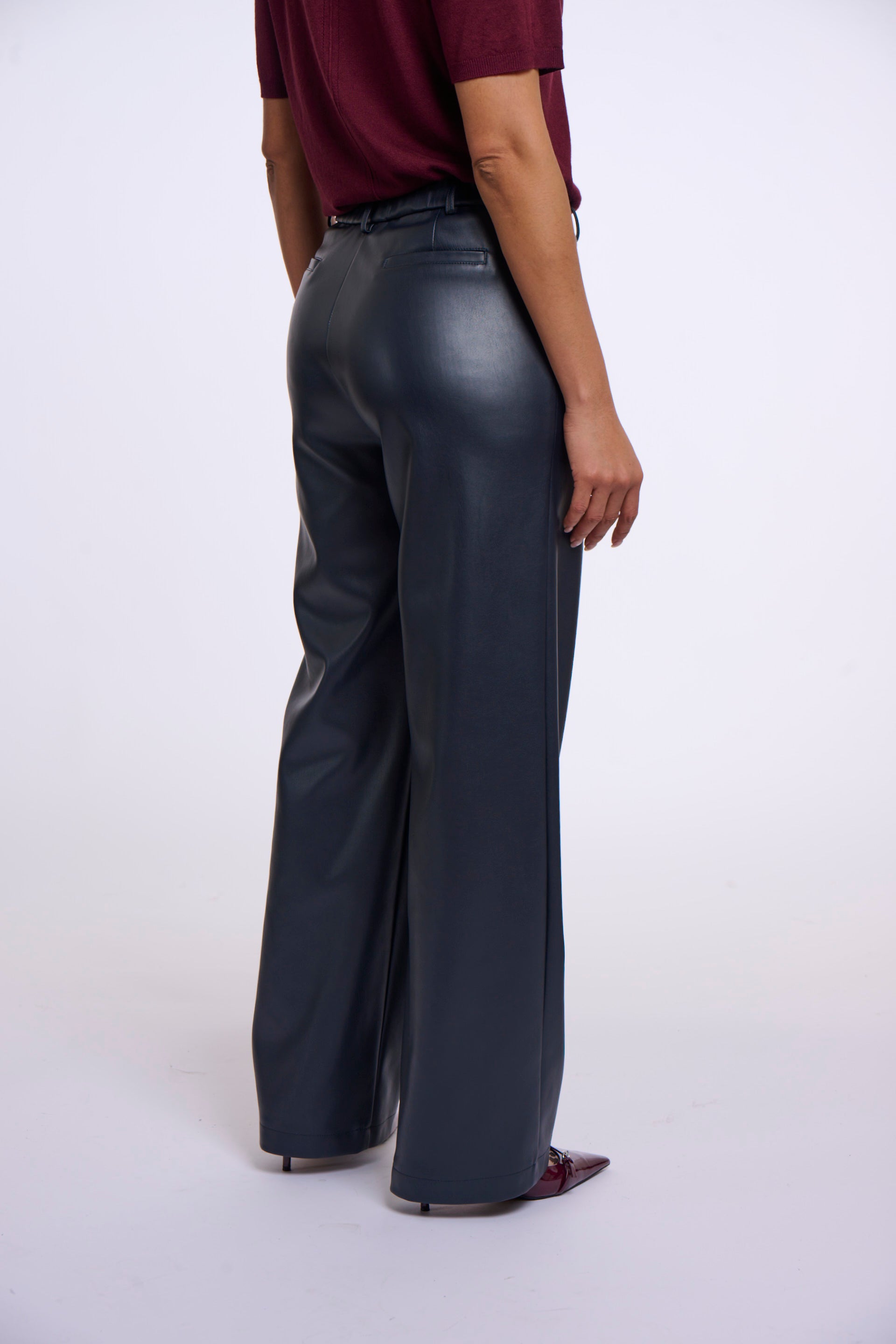 RINO & PELLE GeorginaRegular.7502611 faux leather pants-dark navy