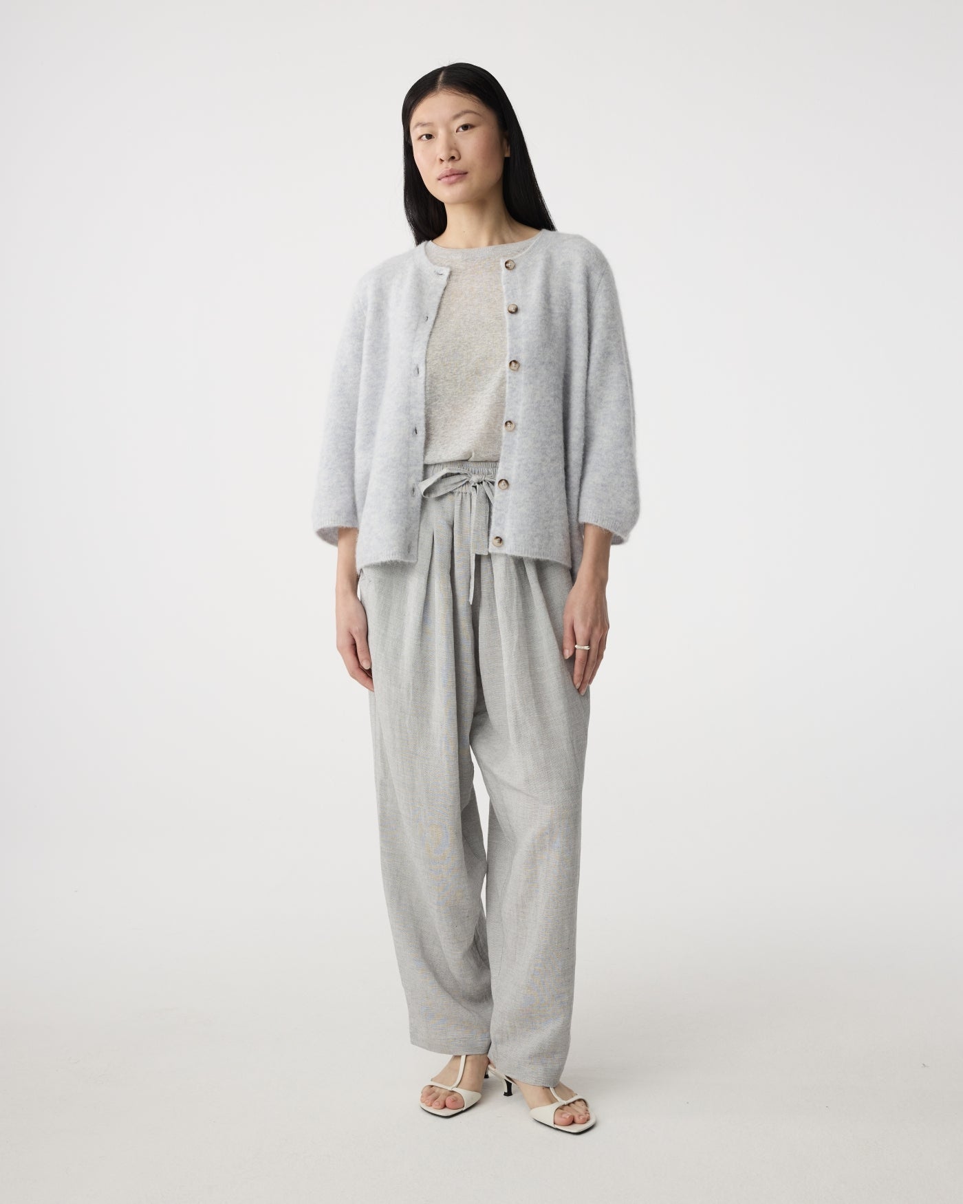 KNIT-TED 261P039 Meg Cardigan-Light Blue