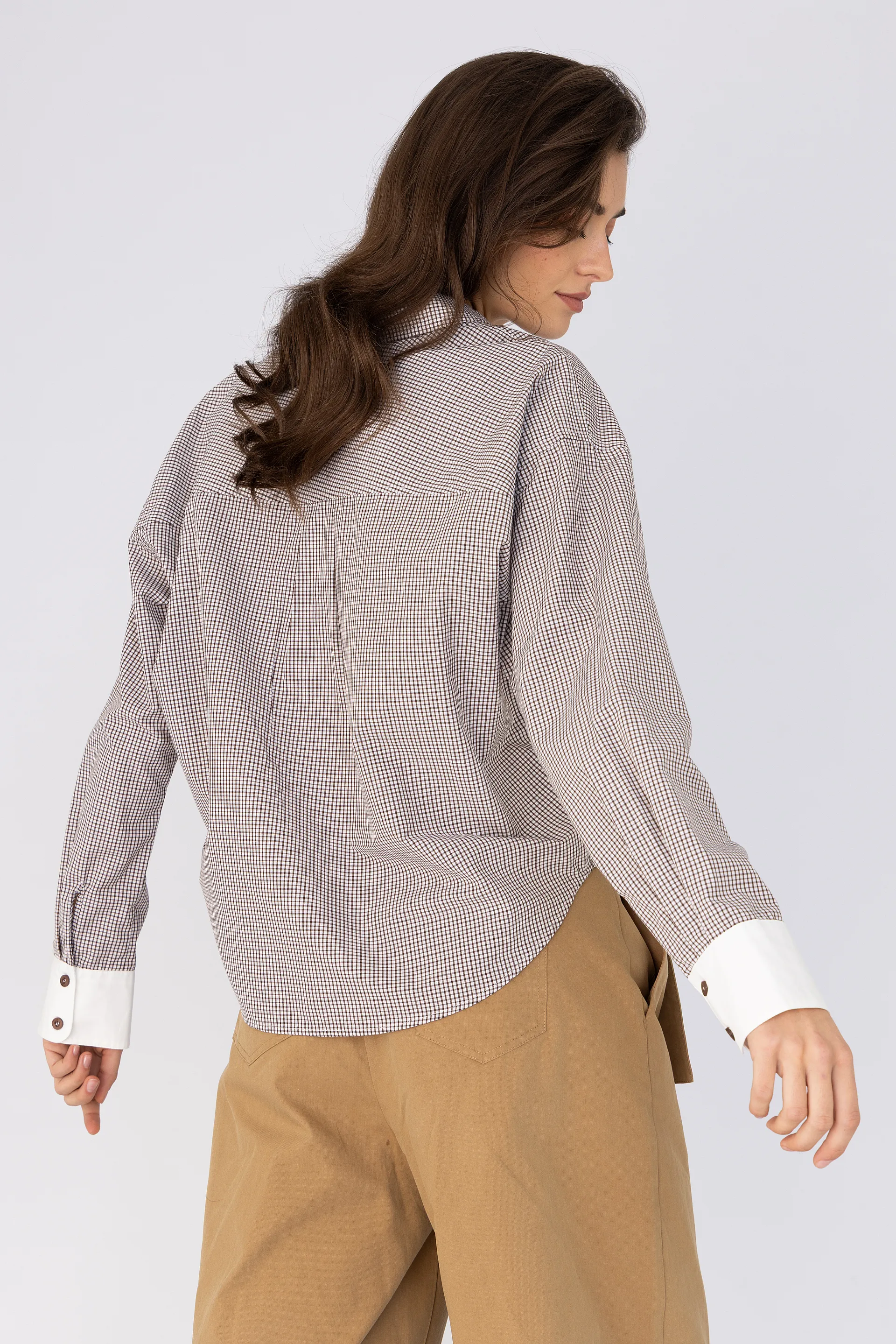 ANNA BLUE B33-05-SAM-1 Blouse Lange Mouw bruin