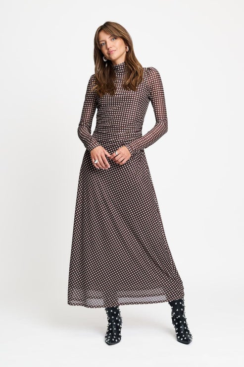 POM SP9740 DRESS - Amber Check