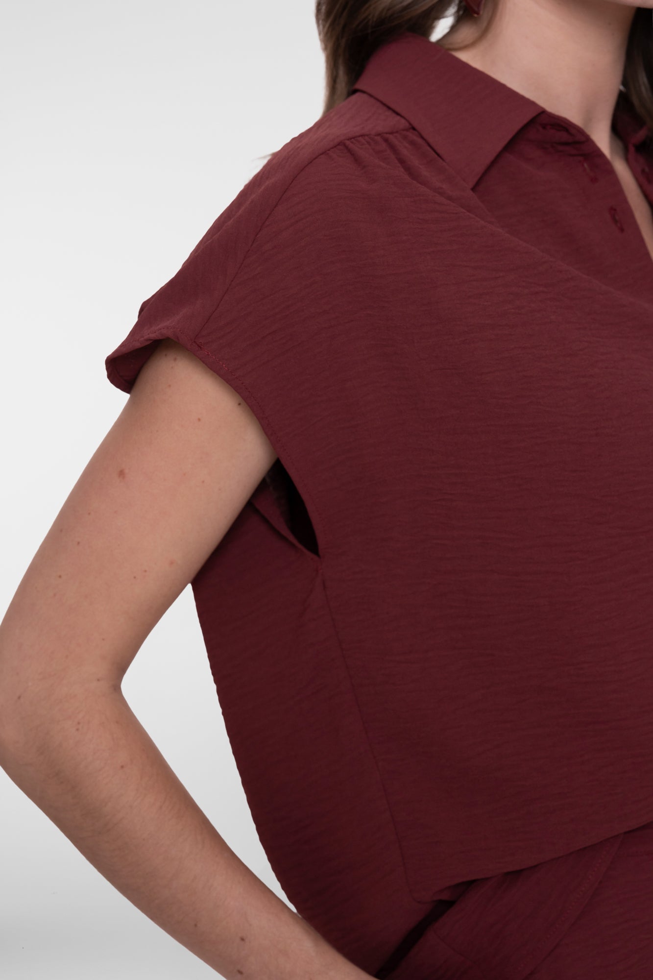 GEISHA burgundy blouse met korte mouwen 63140-21