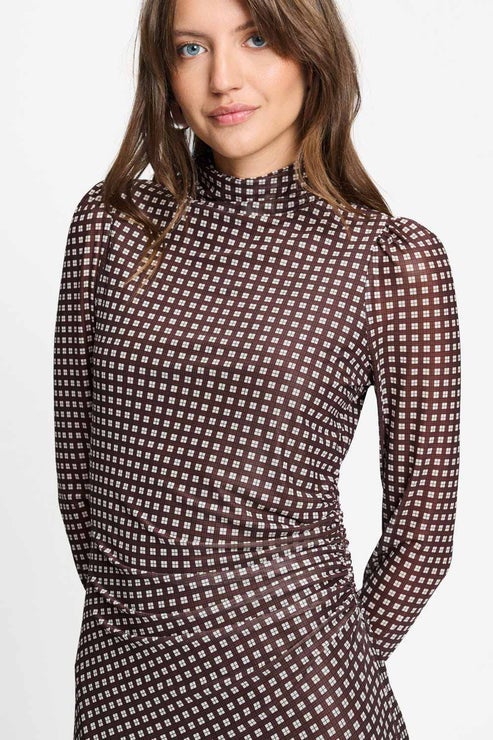 POM SP9740 DRESS - Amber Check