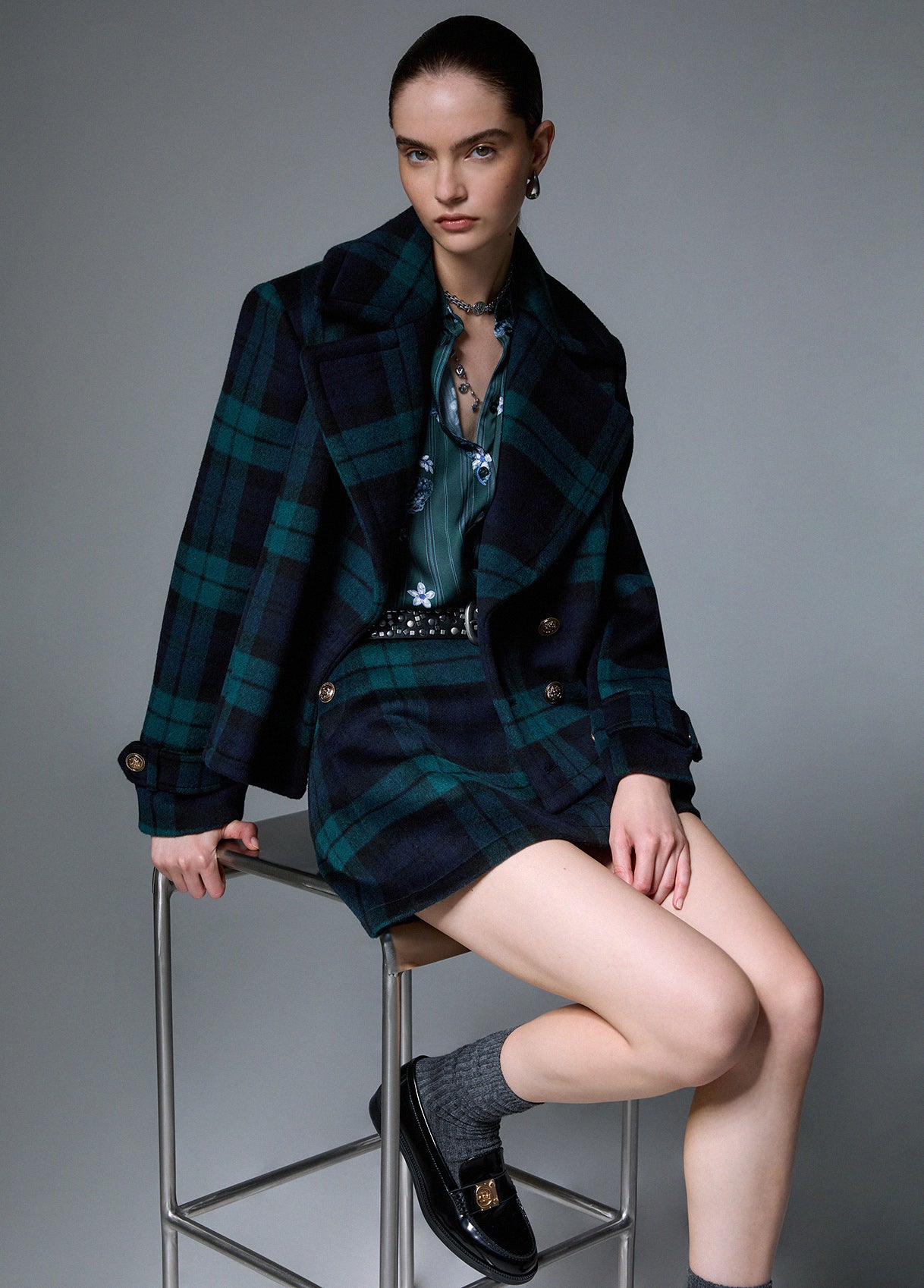 LIU JO WF6262T719A Gonna Mini Tartan korte schotse minirok