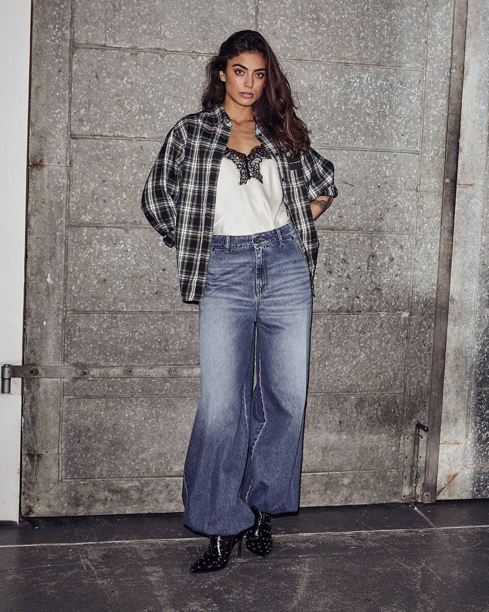 HAUTE L'AMITIE HL10655 Denim HaremTall Pants