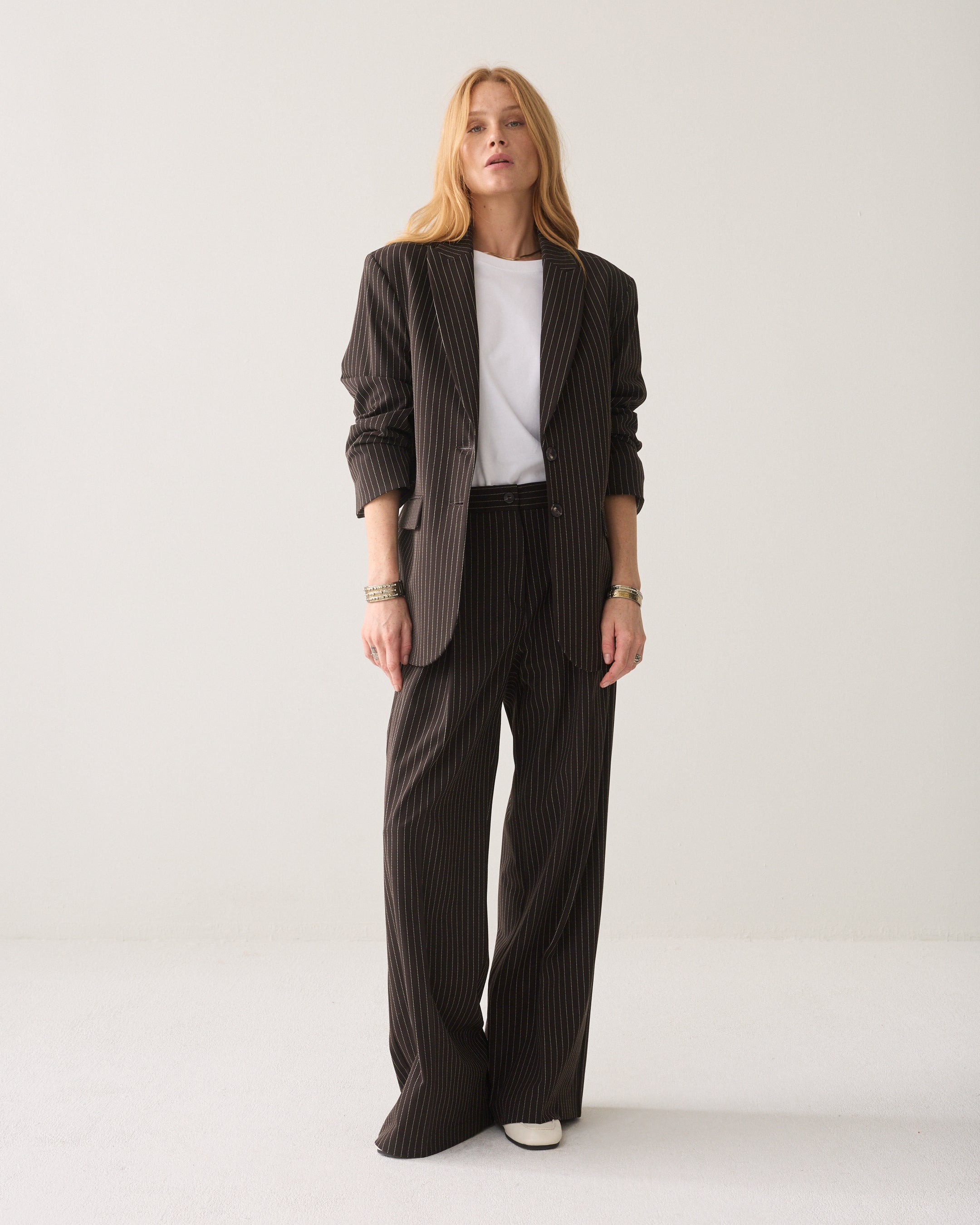 SUMMUM gestreepte boyfriend blazer1s1325-12495