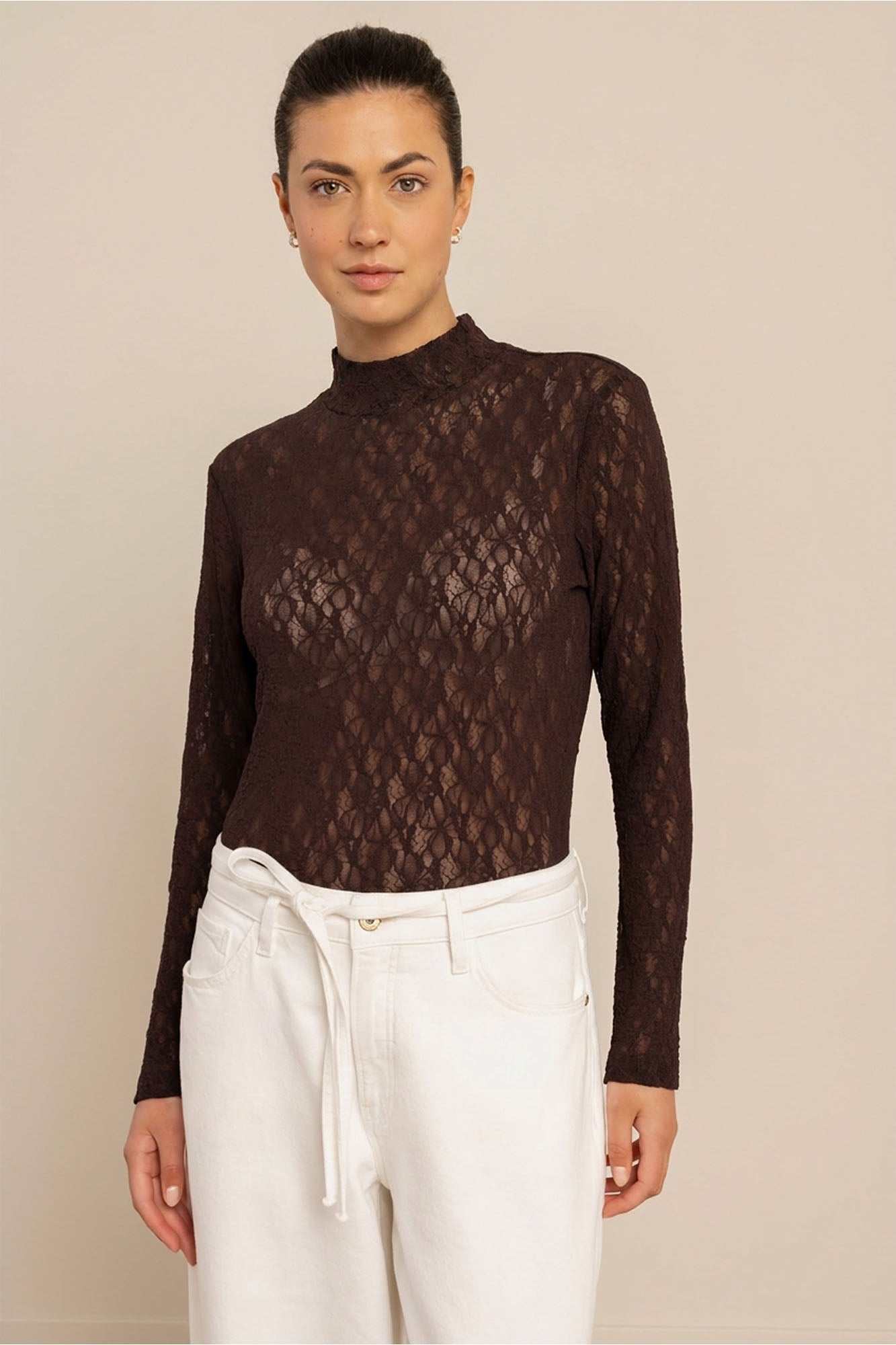 STUDIO ANNELOES 14237 Reagan lace col top