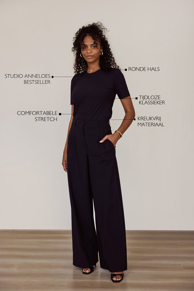 STUDIO ANNELOES 91530 Lana short slv pullover-black