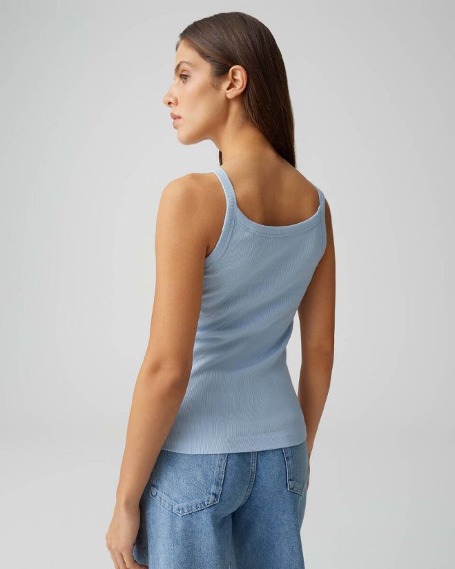 OPUS 10553510409106 Izli Strappy top van fijn geribd tricot-seasalt