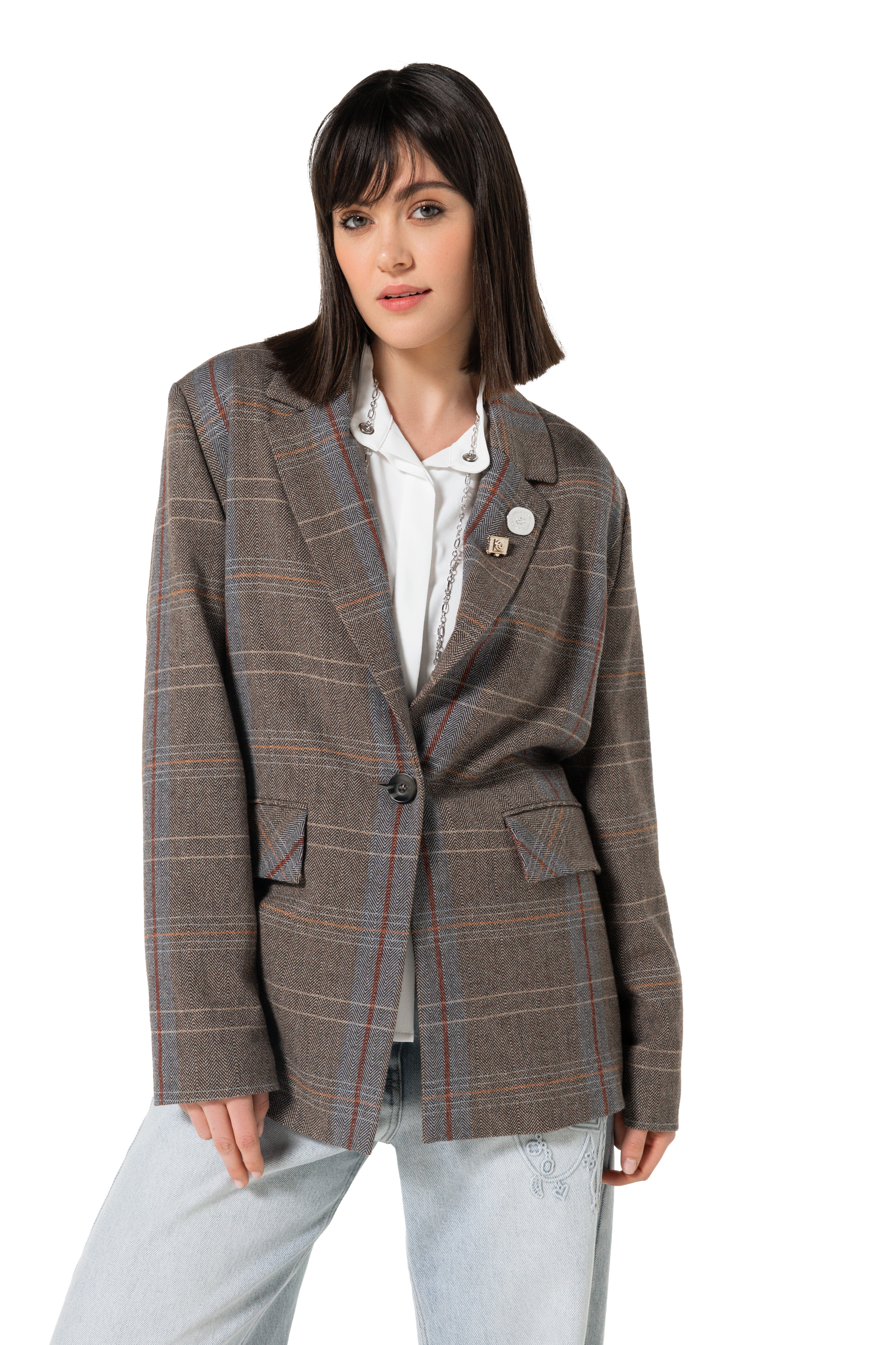 CarolineBiss 4872/29 	Blazer wol mix geruit