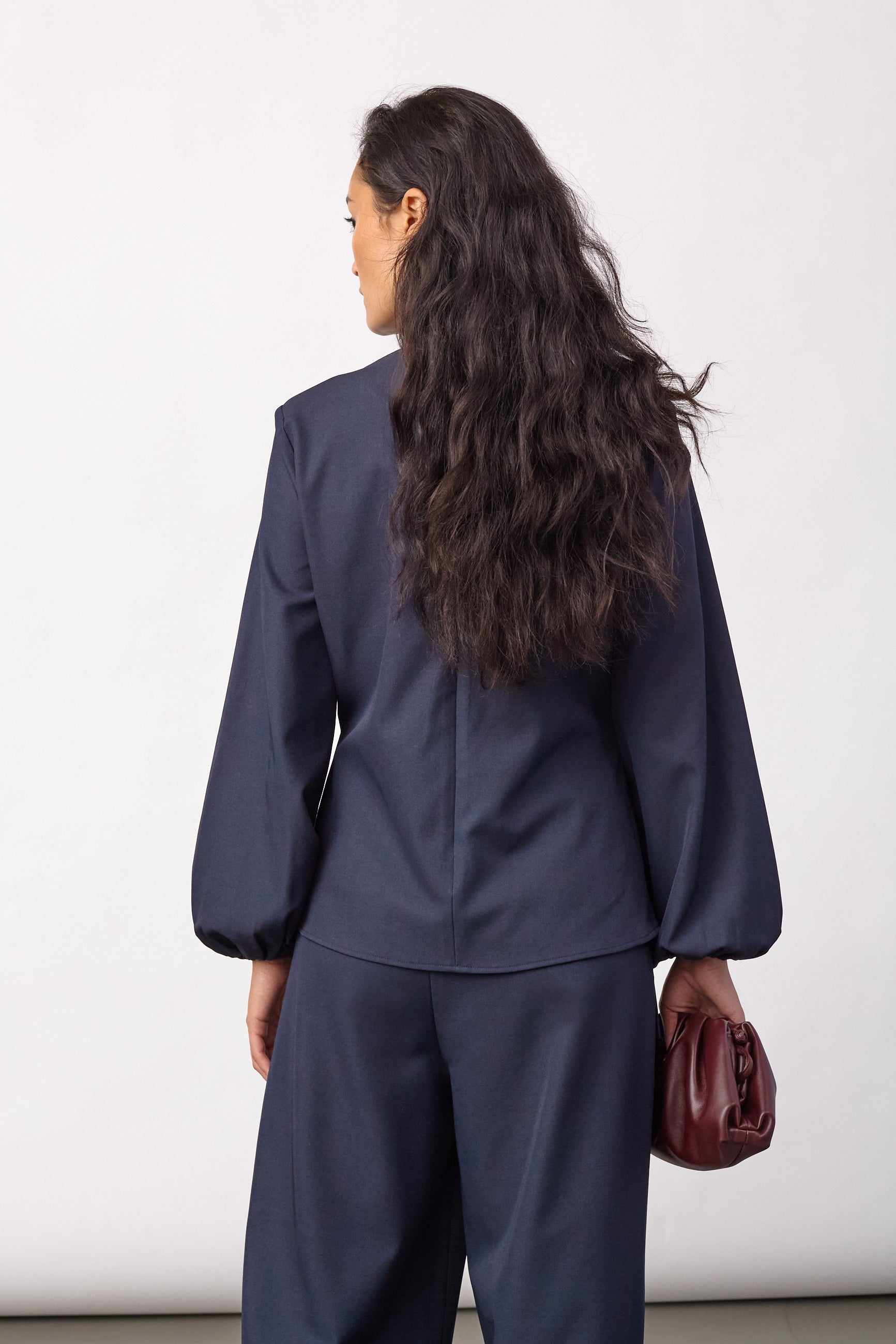 CO'COUTURE 500386 LunaCC Tie Blouse-Navy