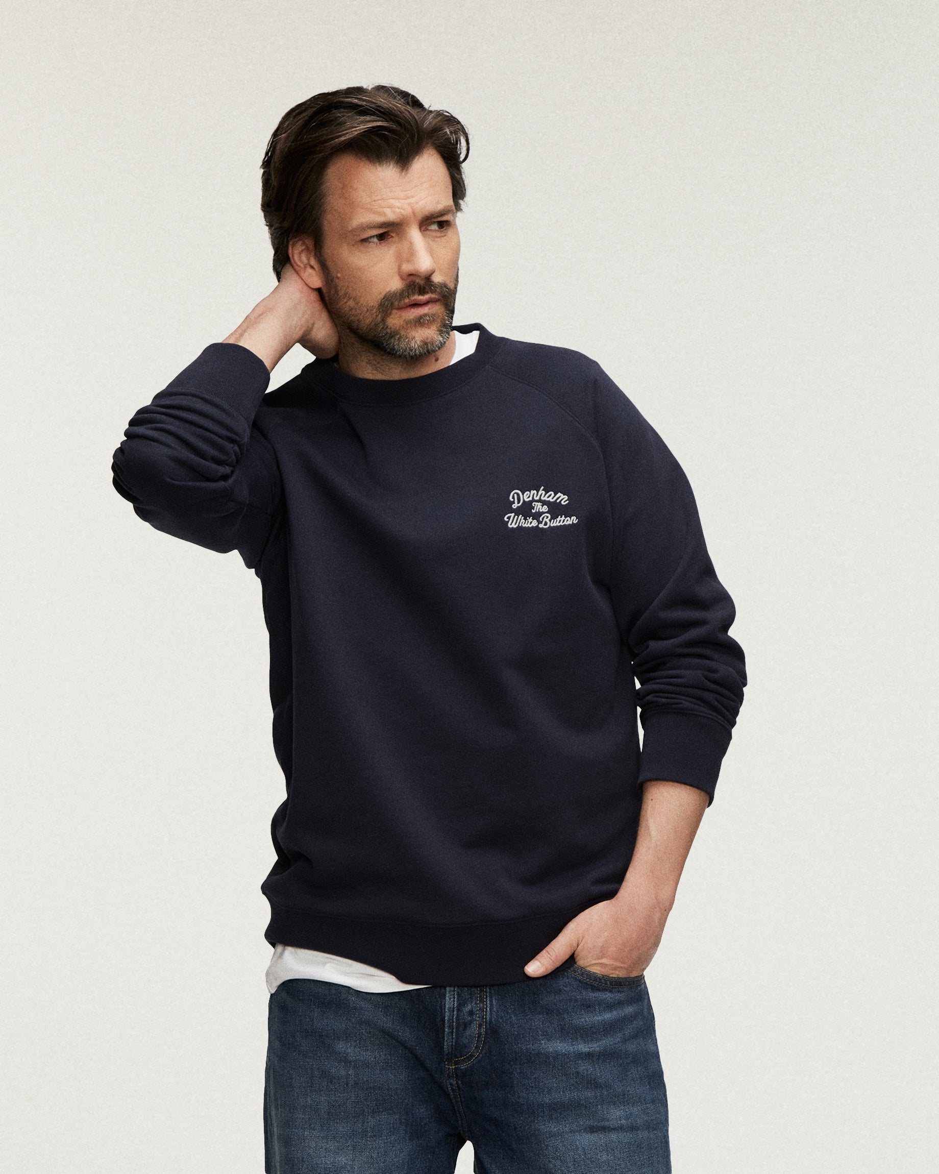 DENHAM 01-26-07-60-501 YAN LS SWEAT box fit sweater