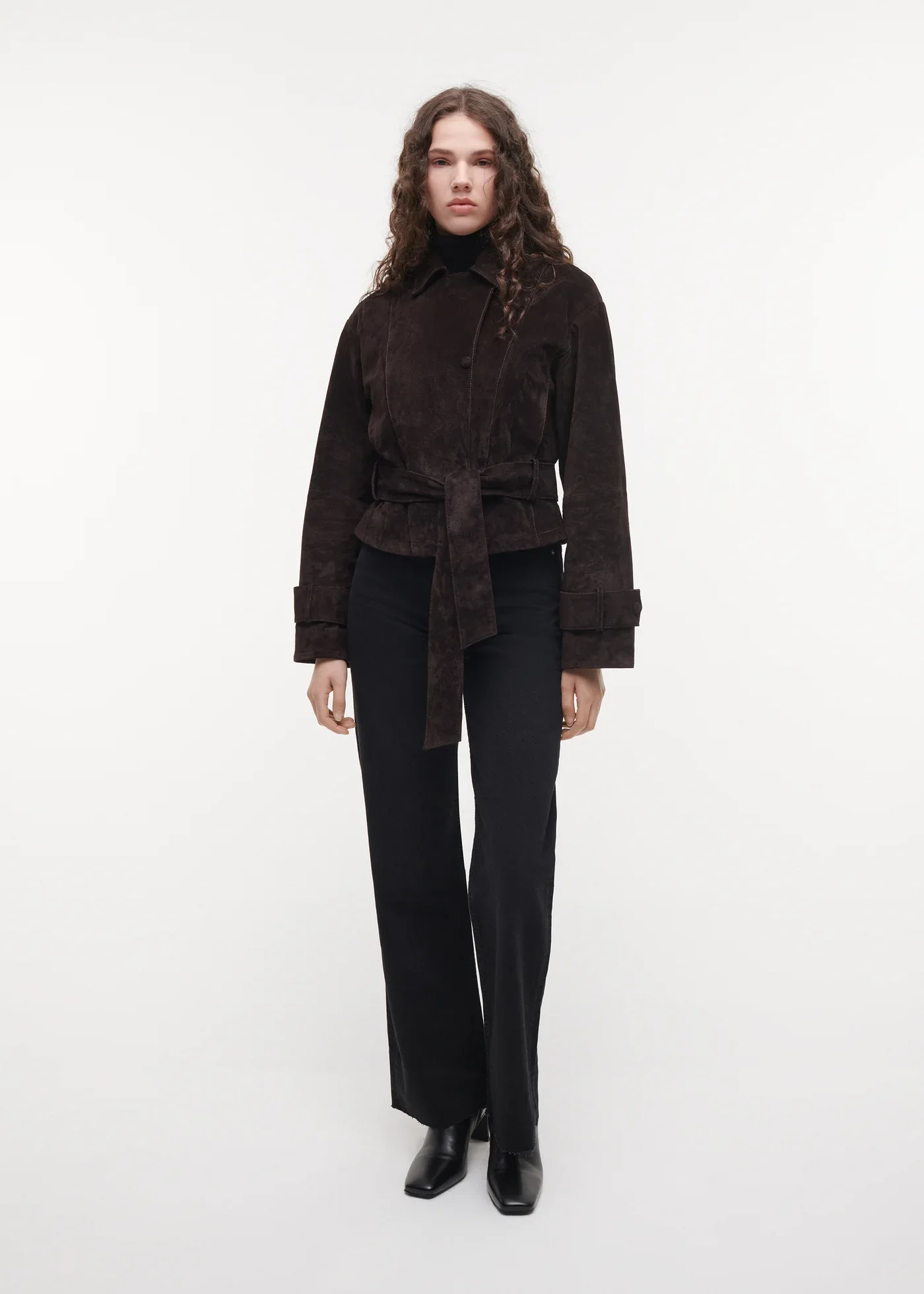 Studio AR 028L266022.01 Gwen Suede kort jasje - velvet brown