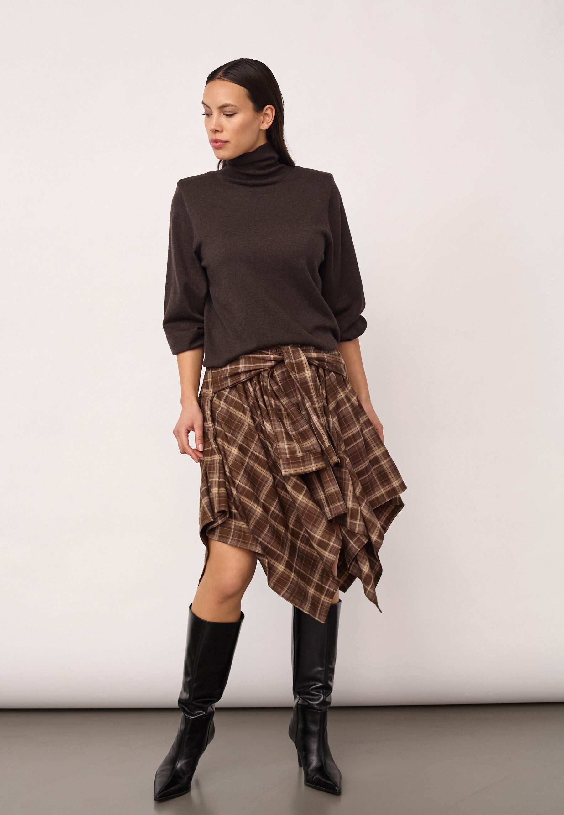 CO'COUTURE 500213 CoryCC PadRoll-NeckKnit-DarkBrown