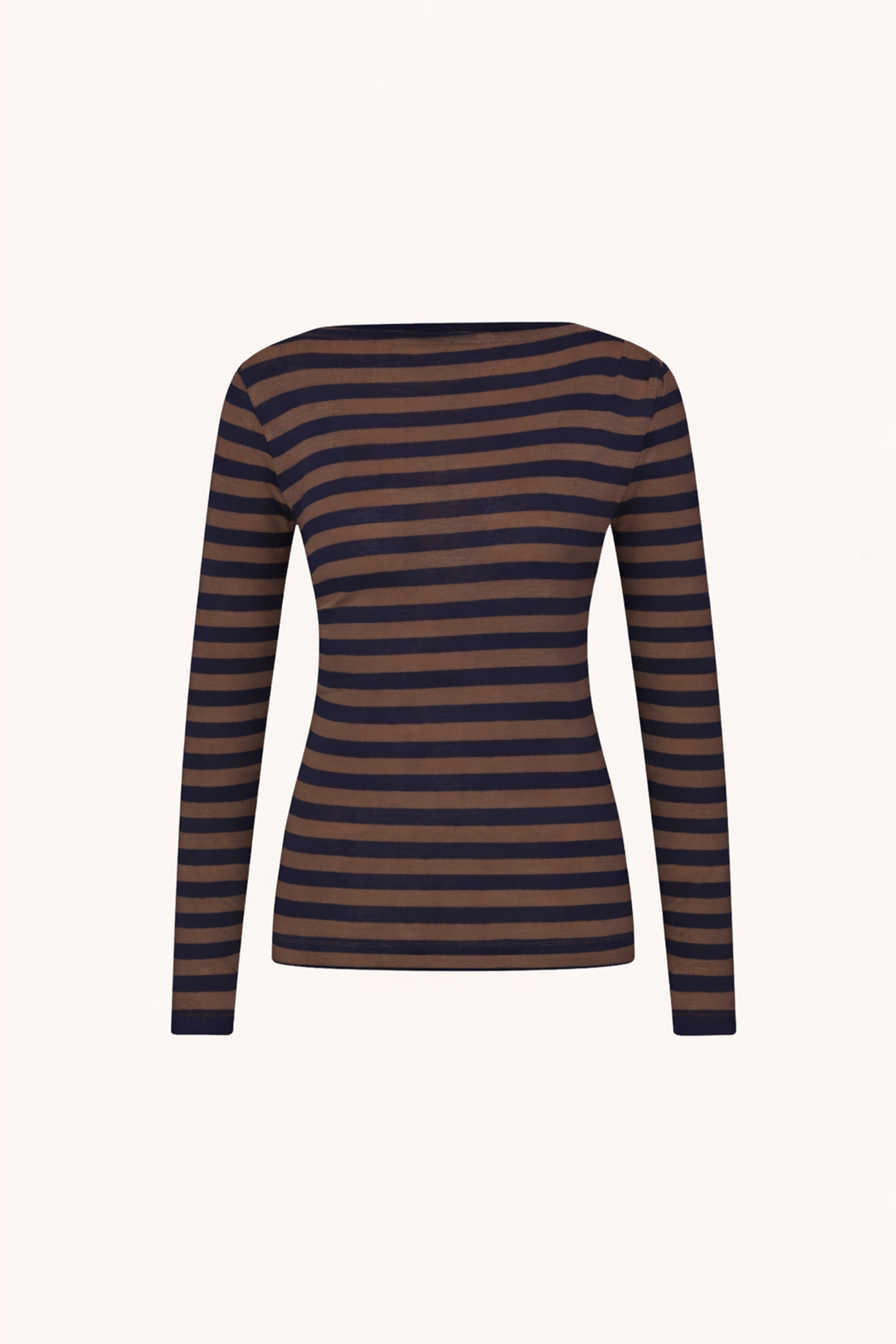 BY-BAR 26411118 leya big stripe top-coffee bean