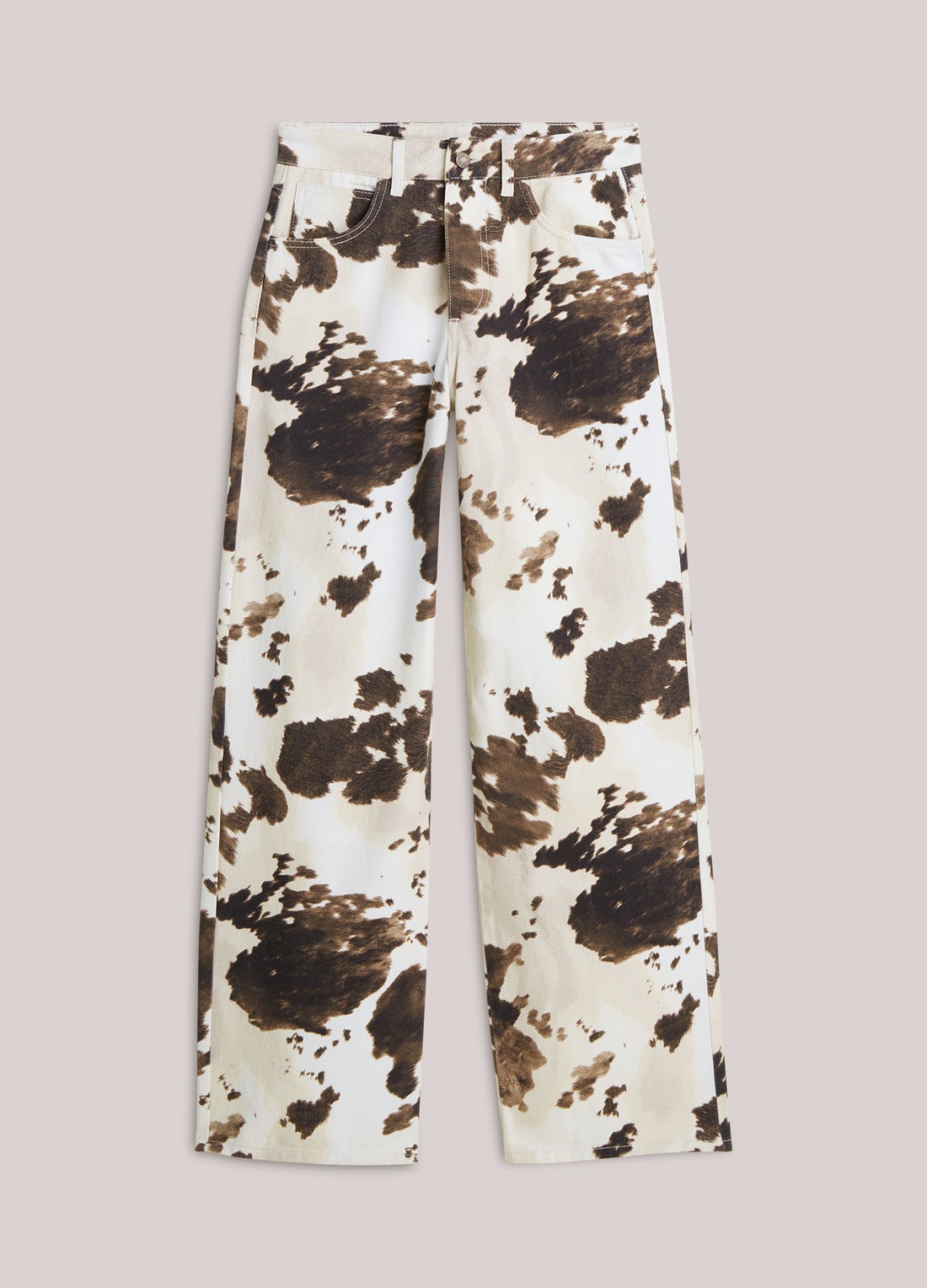 SUMMUM 4s2956-12435 Baggy rechte broek cowprint