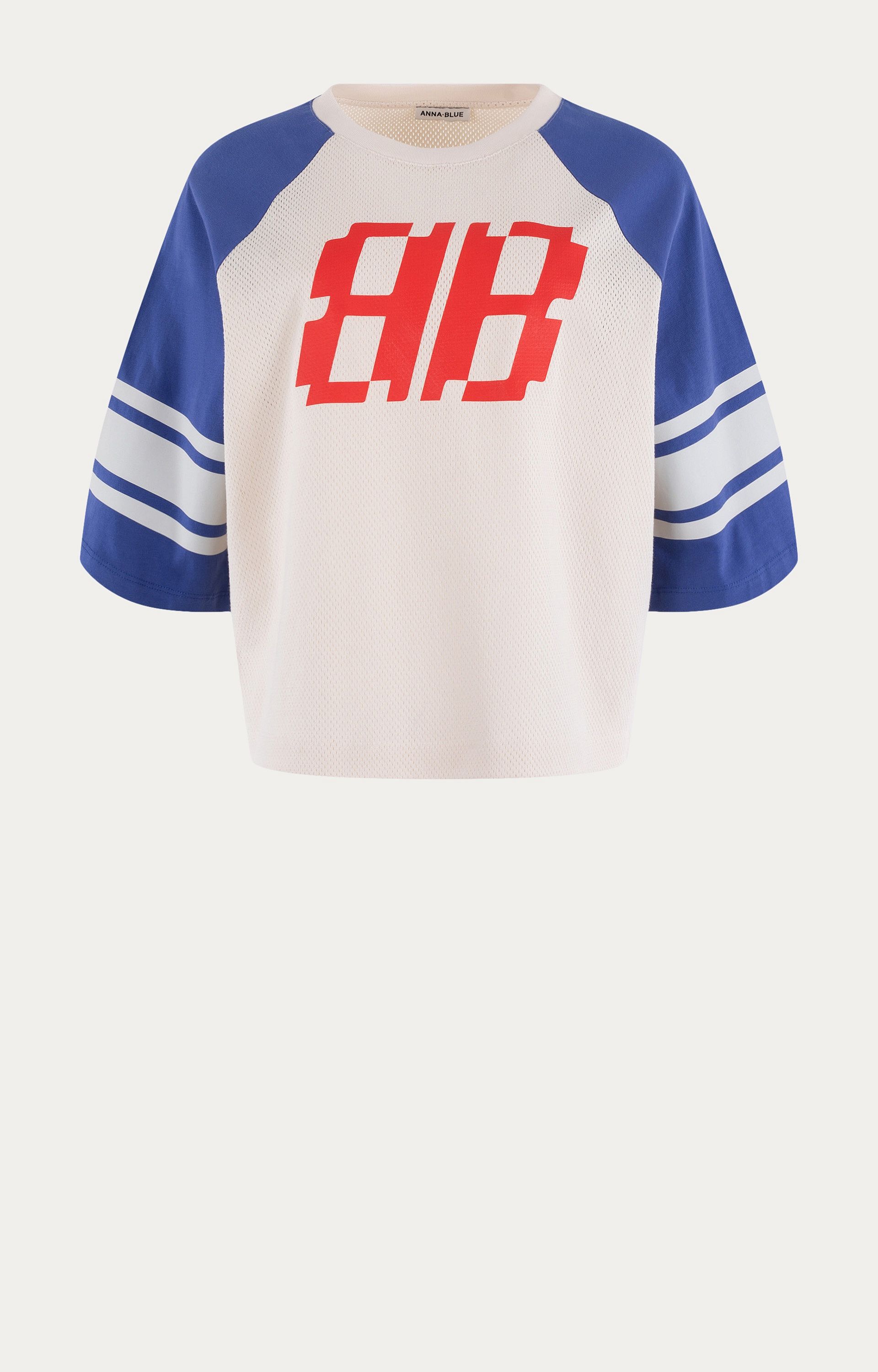 ANNA BLUE B74-04-Shirt BoxyMesh