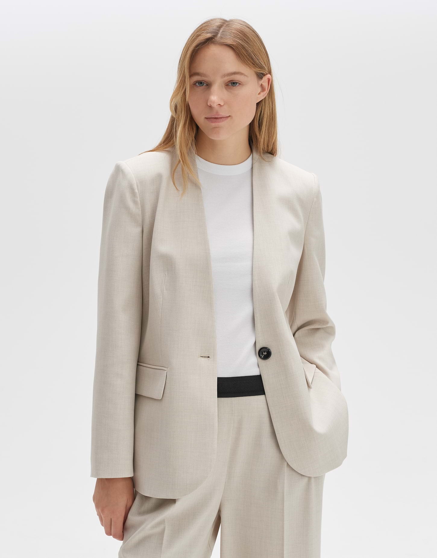 OPUS Beige Blazer 10302712392275 Jalma