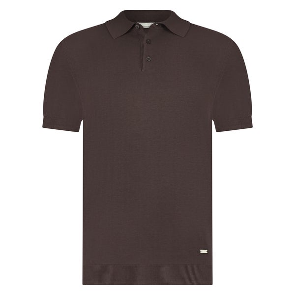SEVEN DIALS knitted polo / 870 dark brown