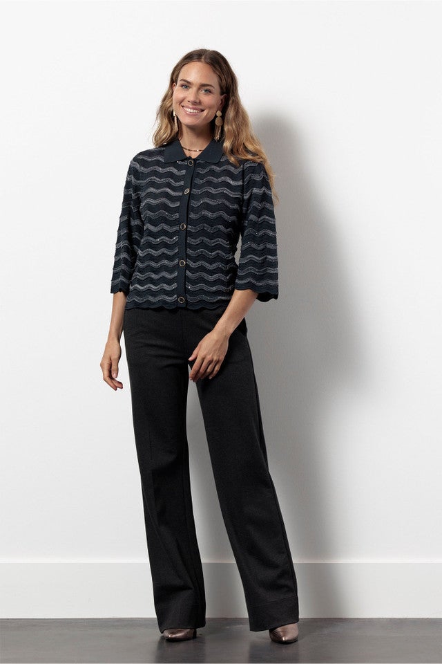 STUDIO ANNELOES 13402 Jacy sequins cardigan - antraciet