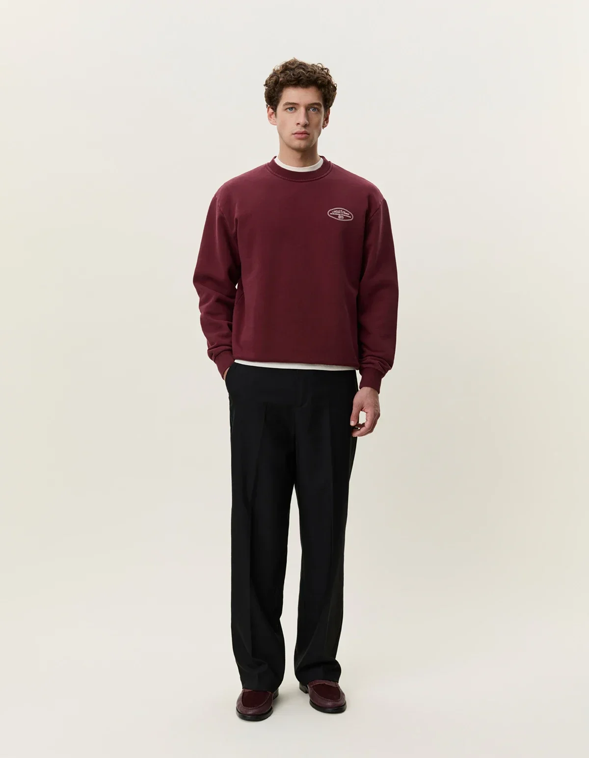 LES DEUX 1002315 WORLDWIDE SWEATSHIRT bordeaux
