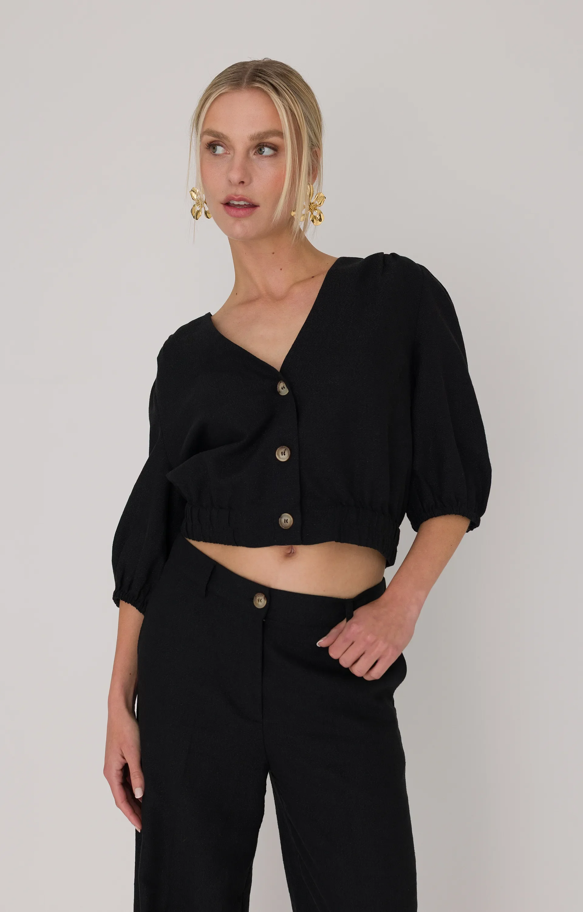 ANNA 32A05-03576B Blouse Lurex Black