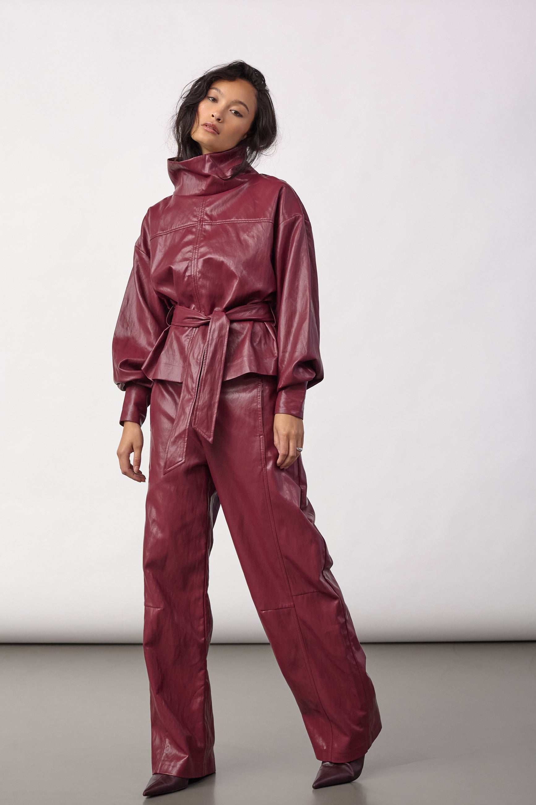 CO'COUTURE 500322 GittCC FunnelNeck Blouse-BerryRed