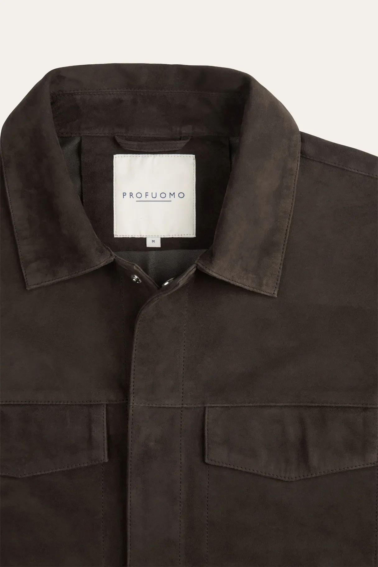PROFUOMO PPXF30050B Donkerbruin suede overshirt