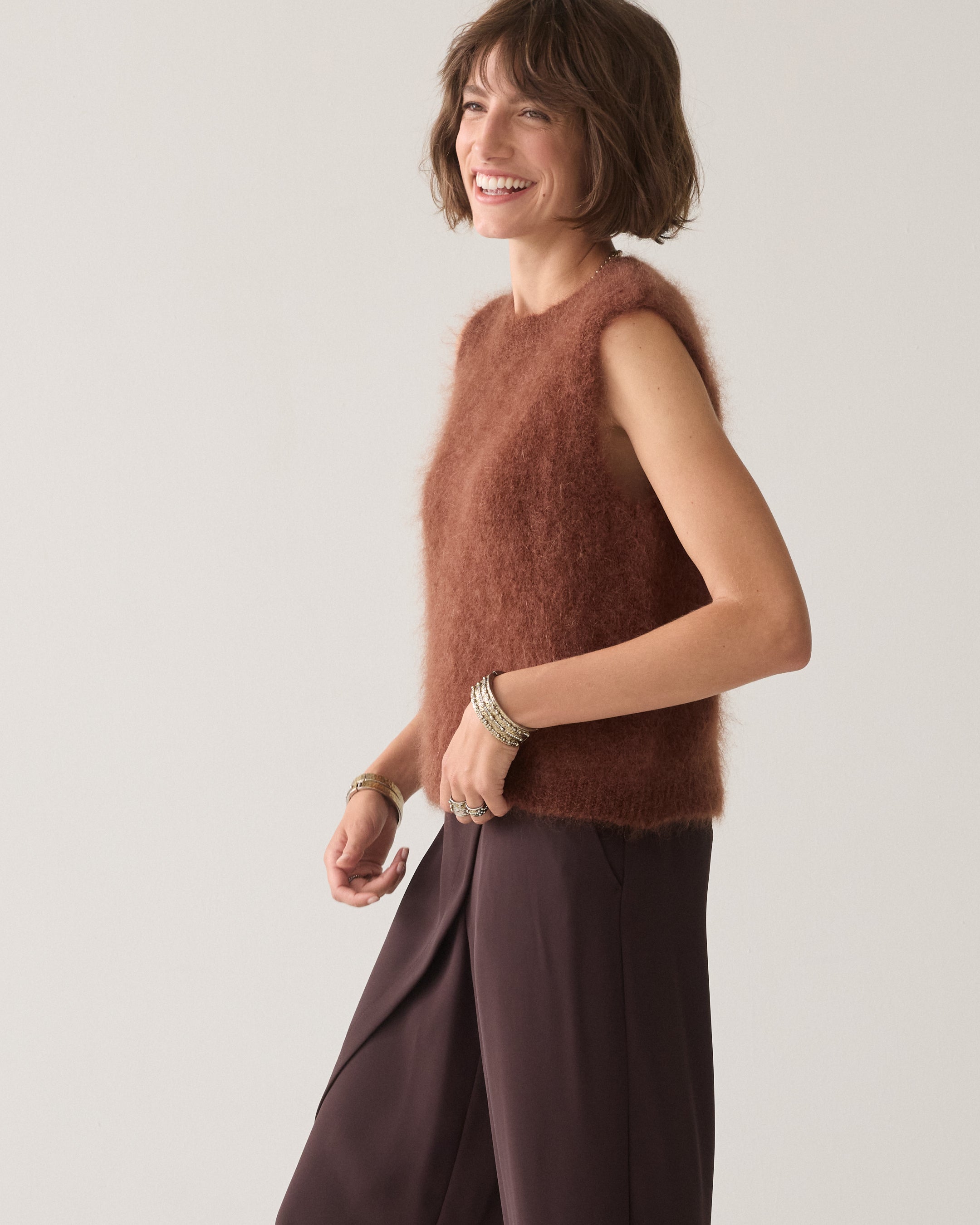 SUMMUM Wijde broek met overslag 4s2893-11851