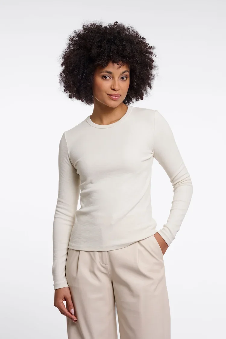RINO & PELLE Idil.7002613 Crewneck long sleeve top-snow white