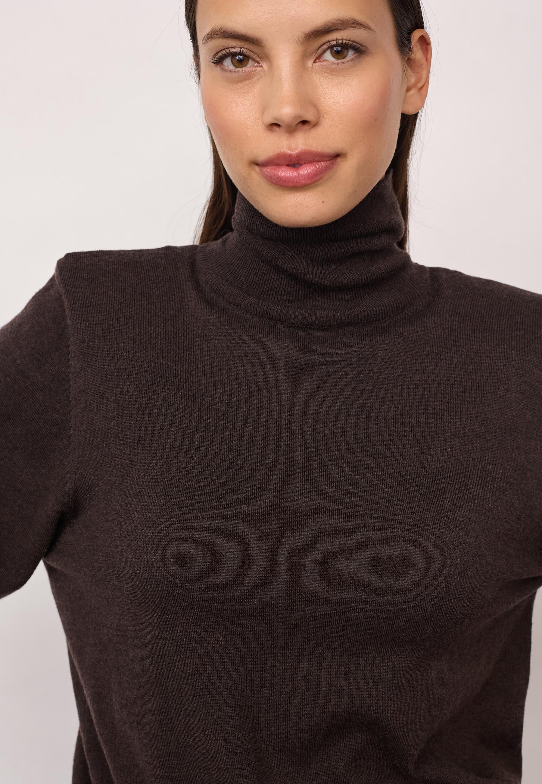 CO'COUTURE 500213 CoryCC PadRoll-NeckKnit-DarkBrown