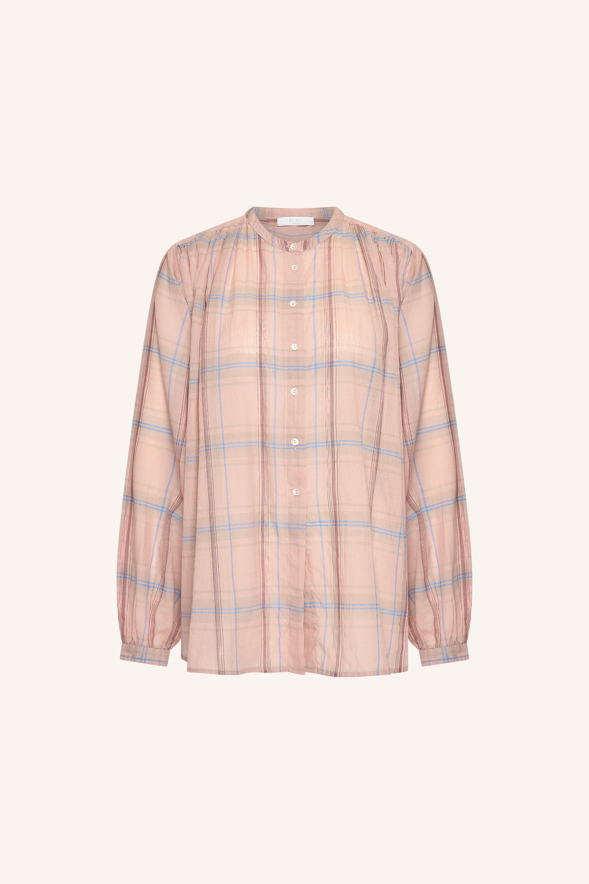BY-BAR 26112032 Nyka Pink Check Blouse