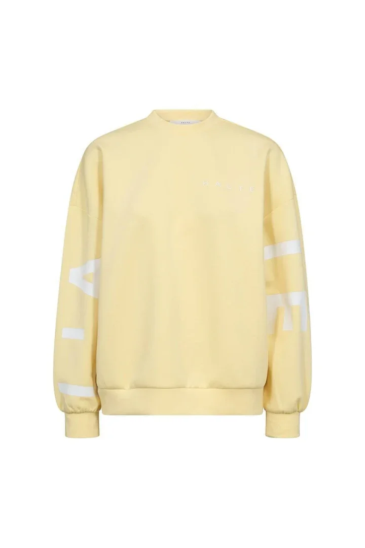 HAUTE L'AMITIE HL10413 MaxiSplit Logo Sweat-pale yellow