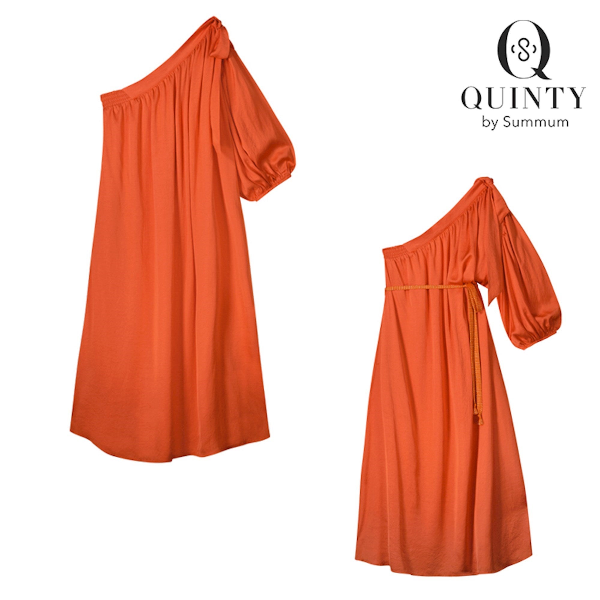 SUMMUM QUINTY: One shoulder jurk 5s1436-11817 - Mandarin