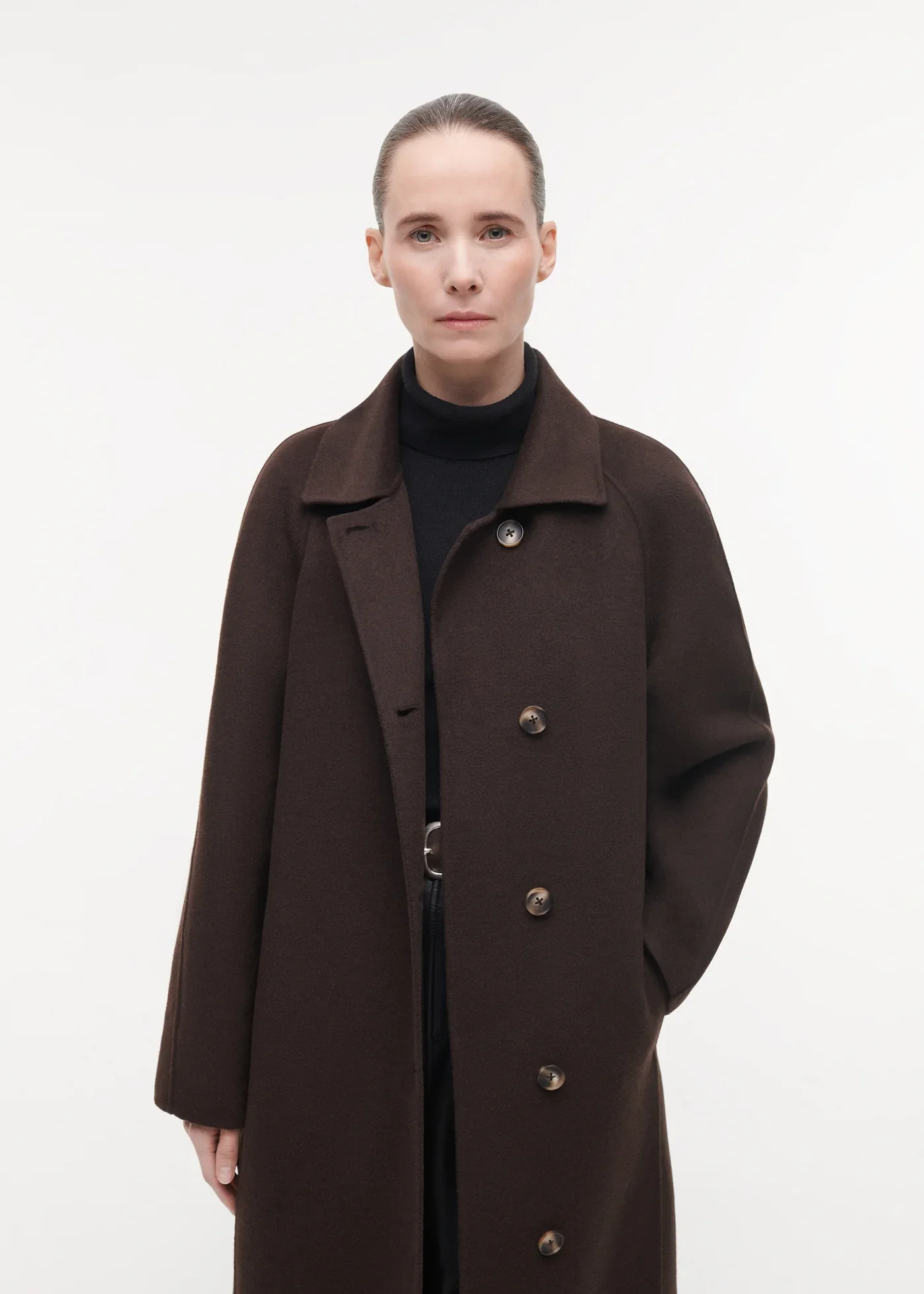 Studio AR 01TL266030.01 Joy Woolblend - lange wollen jas bruin