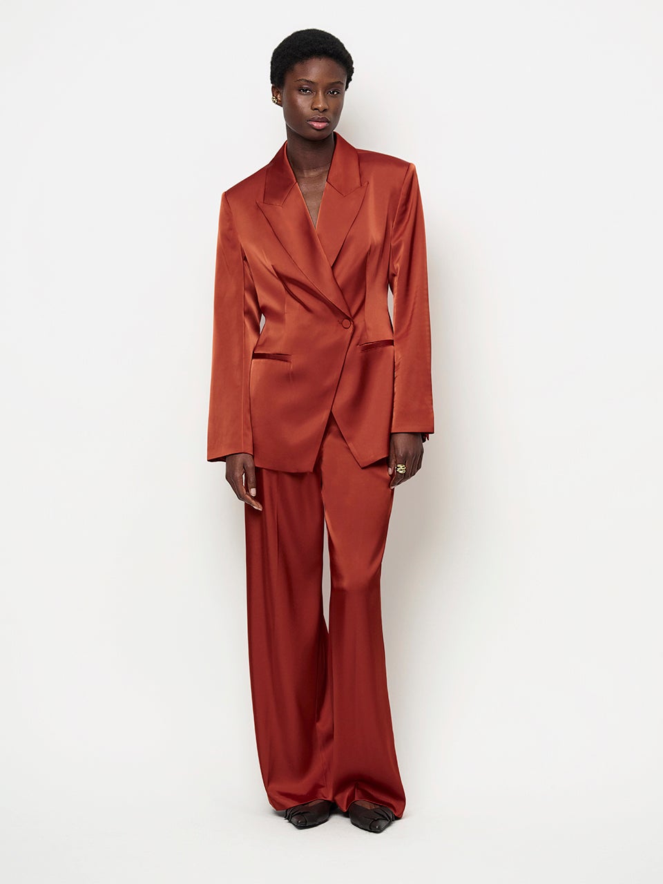 DANTE 6 263185 Rush TailoredSatin Blz satijnen blazer oranje